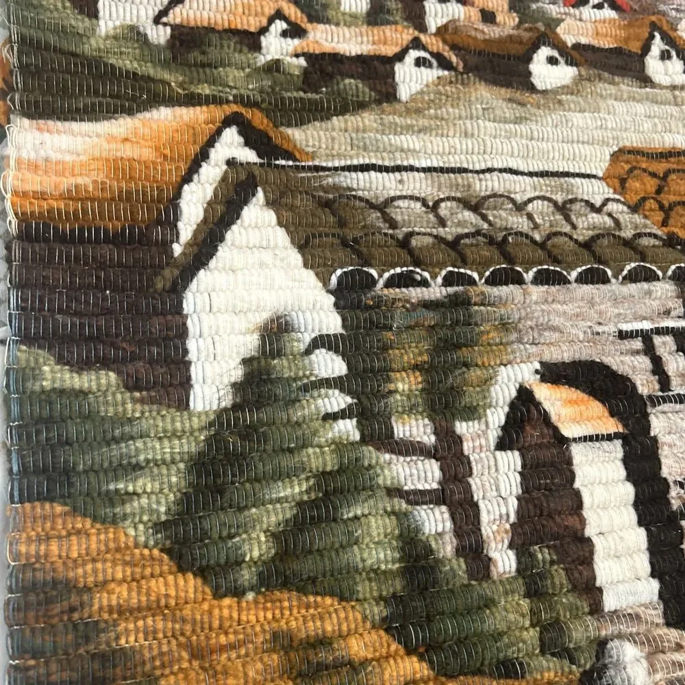 Vintage Peruvian Hand Woven Wall Tapestry 39” X 37”